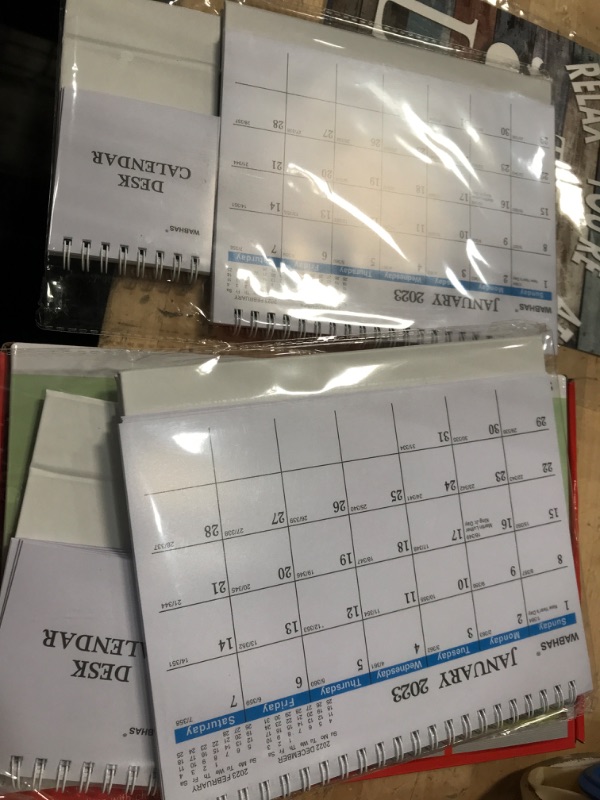 Photo 2 of 2 pack - Desk Calendar 2023-24,Calendar 2024 Planner-18Months,2024 Calender with Thick Paper,Standing Flip Desk Calendar 2023-2024 with 2-pack (8x6"&Mini) Use for Offices,Home,Desk Calendar School Year 2023-2024.