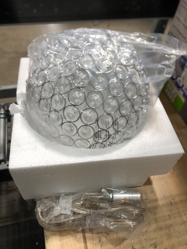Photo 2 of 10 Inch Crystal Ball Sequin Table Lamp, Chrome