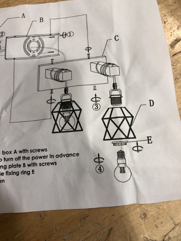 Photo 1 of 4-Light Industrial Bathroom Vanity Light, Vintage Metal Cage Wall Sconce, Rustic Farmhouse Wall Light