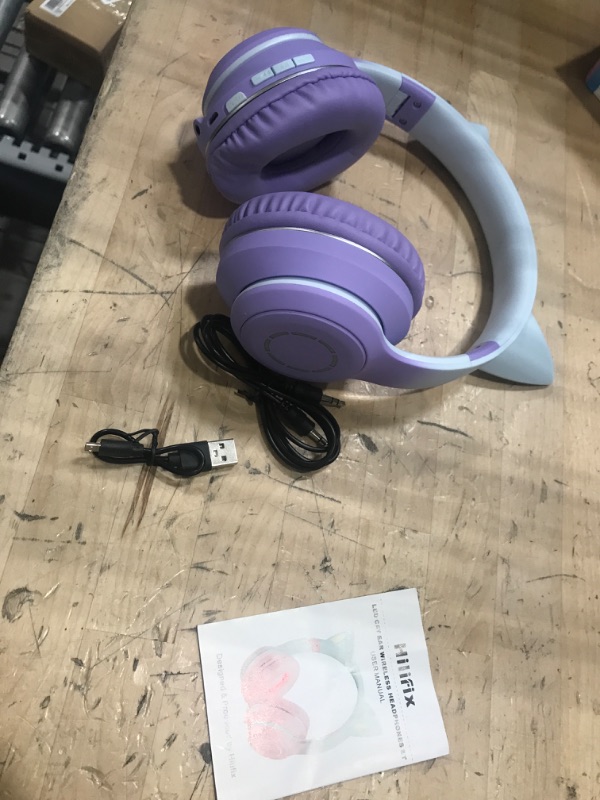 Photo 1 of Hilifix purple headphones with ears