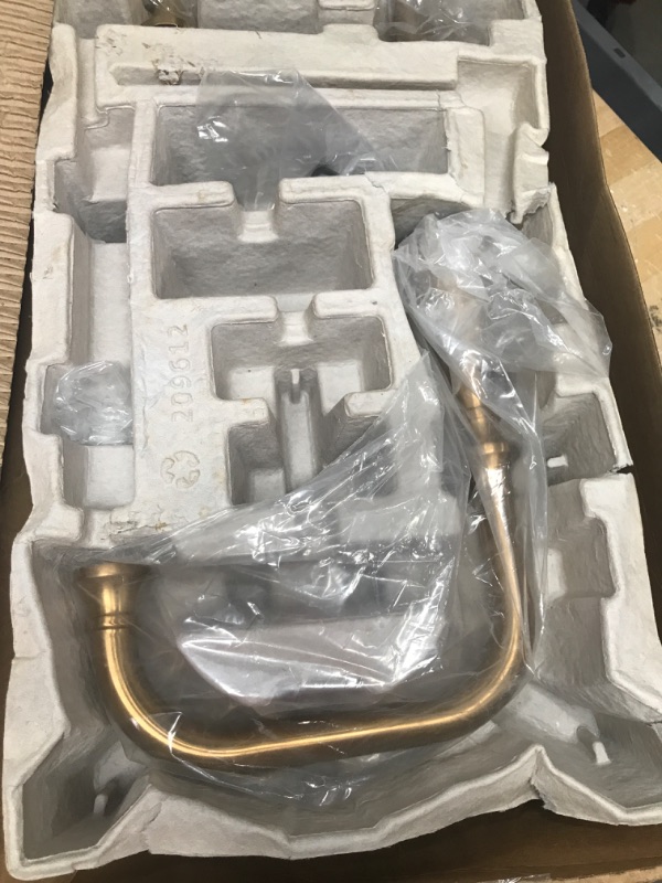 Photo 4 of ****PARTS ONLY****Moen TS44503BG Colinet Two Deck-Mount Roman Tub Faucet Trim with Lever Handles Valve Required, Brushed Gold