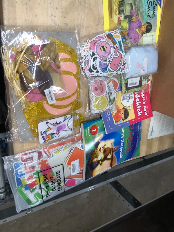 Photo 1 of 10 ASSORTED KID ITEMS: PARTY DECORATIONS, BOOKS, STICKERS AND MORE