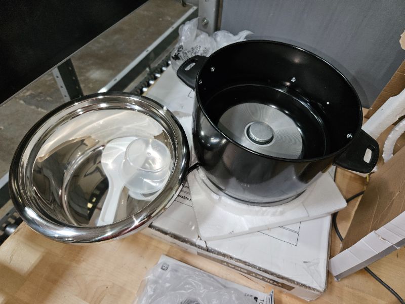 Photo 2 of (MISSING LID) Elite Gourmet ERC2010B# Electric 10 Cup Rice Cooker with 304 Surgical Grade Stainless Steel Inner Pot Makes Soups, Stews, Grains, Cereals, Keep Warm Feature, 10 cups cooked (5 Cups uncooked), Black 10 Cups Cooked Black