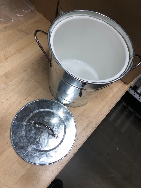 Photo 2 of **MISSING SCOOP**
Twine Insulated Ice Bucket With Lid & Scooper for Parties - Galvanized Metal Bucket Cooler & Drink Tub Holds 5.35 Gallons
