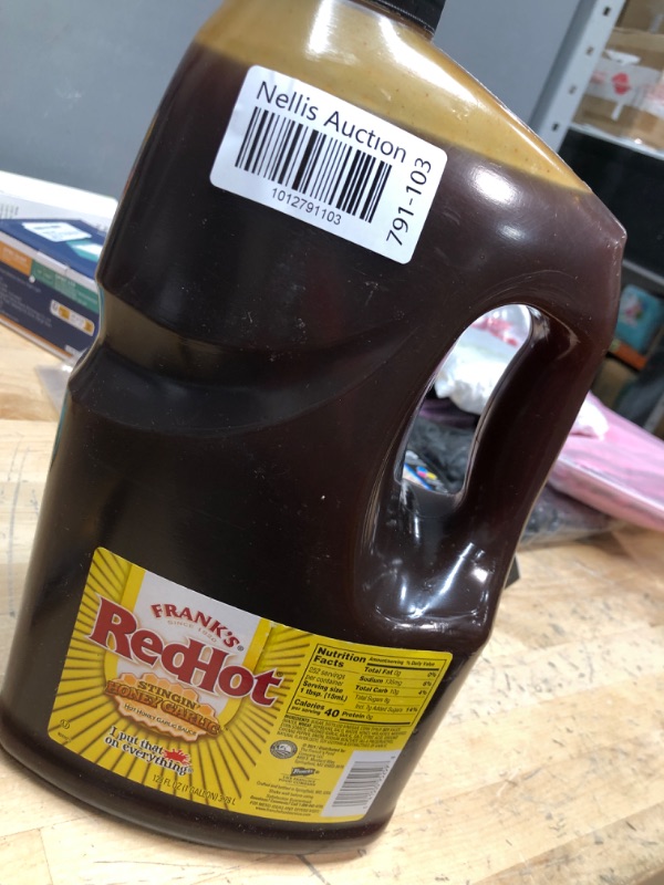 Photo 2 of  **exp date not printed on bottle***
Frank's Red Hot Stinging Honey Garlic Sauce 1 Gal
