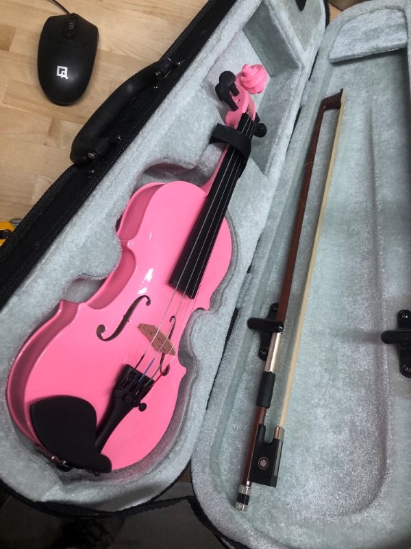 Photo 3 of **BOW IS DAMAGED**
Violin Kit with Case,Bow, Rosin(Pink),Child 
