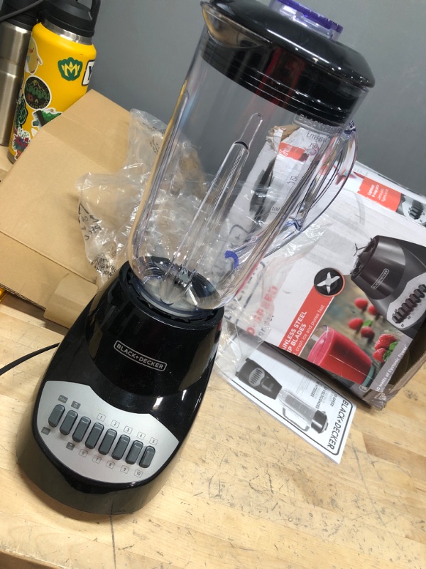 Photo 2 of **POWERS ON**
BLACK+DECKER Crush Master 10-Speed Blender, Black, BL2010BP