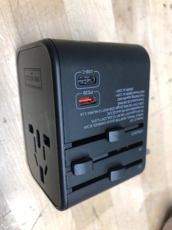 Photo 2 of Premium Universal Travel Adapter Plug with Dual USB C Fast Charging, All in One Wall Charger AC International Plug Adapter, European Travel Plug Adapter, for UK, EU, AU, Asia & More!