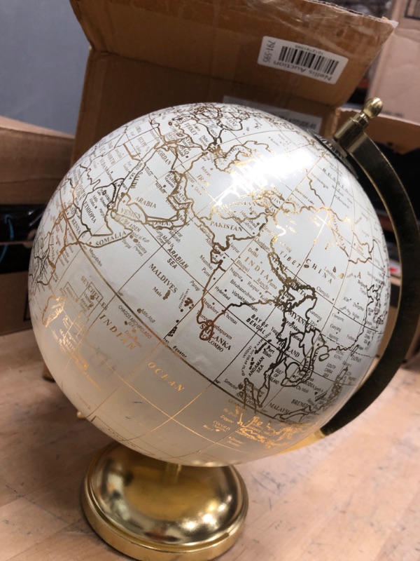 Photo 1 of Abbott Collection 57-LATITUDE-02 Globe on Stand, 11 inches, Ivory