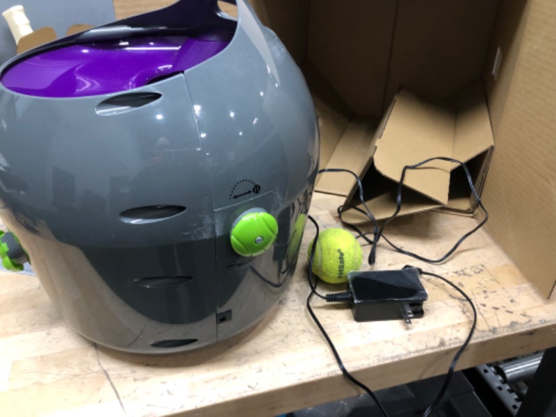 Photo 2 of **POWERS ON AND LAUNCHES BALL**TESTED***1 BALL MISSING**
PetSafe Automatic Tennis Ball Launcher – Interactive Dog Ball Thrower – Adjustable Range – Motion Sensor – Indoor & Outdoor Toy – A/C Power or Batteries – Fetch Machine for Small to Large Dogs , Gra
