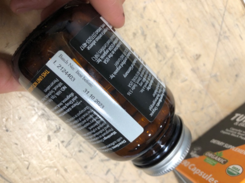 Photo 2 of BB: 10/31/23
naturity Organic Turmeric Curcumin Supplement - 180mg Curcumin per Serving with Organic Black Pepper - 90 Count - Daily Immune Support, Joint Supplement