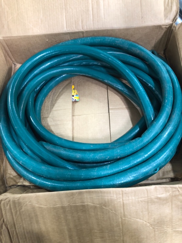 Photo 1 of ***ONE OF THE ENDS HAS BEEN CUT OFF - SEE PICTURES - HEAVILY USED***
Garden Hose, Green, 25 Ft