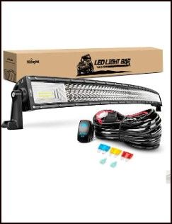 Photo 1 of Nilight ZH408 52Inch 783W Curved Triple Row Flood Spot Combo Beam Led Bar 78000LM Driving Lights & 2PCS 52” Curved LED Light Bar Bracket at Upper Windshield Roof Cab Led Bar + Bar Bracket