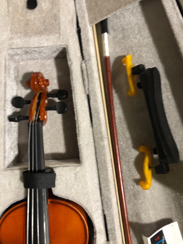 Photo 1 of 1/2 Satin Antique Violins, Student or Beginners Kit w/Case, Bow, Tuner - Stringed Musical Instruments 1/2 Satin Antique