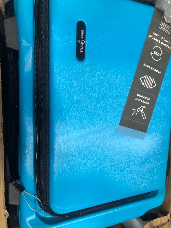 Photo 1 of TRAVELARIM Carry On Luggage 22x14x9 Airline Approved, Teal Durable Hard Shell Carry-on Luggage with Spinner Wheels, Lightweight Carry On Suitcase Set with Small Cosmetic Case – 22 Inch Small Suitcase 22 Inch Teal