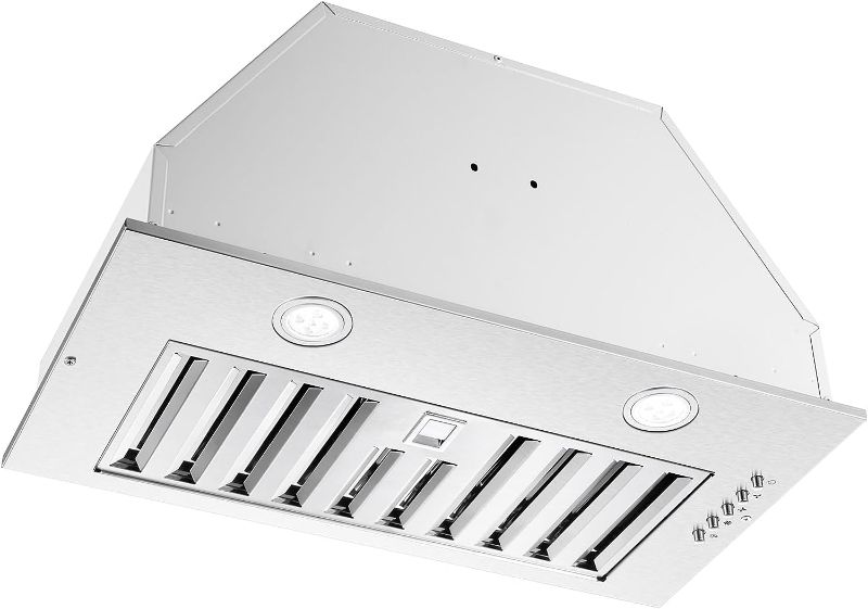 Photo 1 of 
JOEAONZ Range Hood Insert 20 Inch, 600 CFM Built-in Kitchen Hood, Ducted/Ductless Convertible Vent Hood with Stainless Steel Baffle filters, GU10 LED, 3...
Size:20 inch