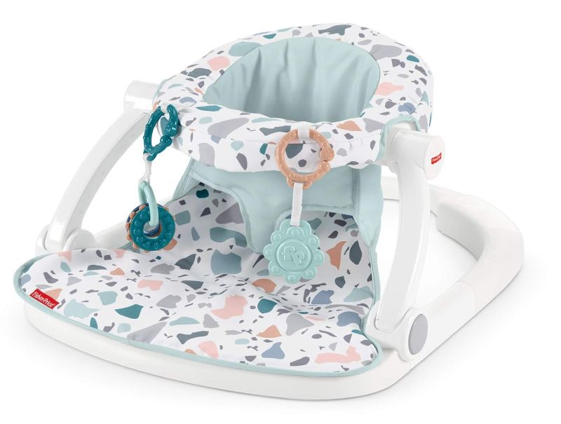Photo 1 of 
Fisher-Price Portable Baby Chair Sit-Me-Up Floor Seat With Developmental Toys & Machine Washable Seat Pad, Pacific Pebble
Style:Pacific Pebble