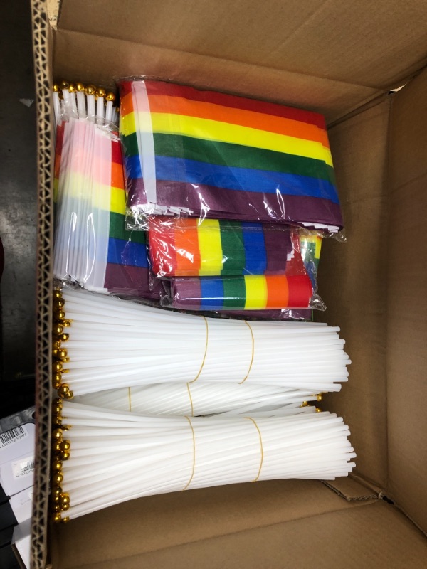 Photo 2 of 500 Pack Pride Flags 500Pcs Pride Bracelets, Rainbow LGBTQ Flags, Pride Bracelets for Women Men, Gay Pride Flags Bracelets Bulk, Gay Lesbians Pride Accessories Stuff for Parade Party Favors