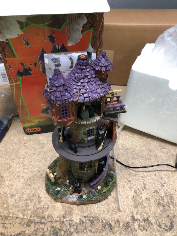 Photo 2 of 2018 Lemax Animated Halloween Figurine 6.10 x 5.12 x 11.69 Inches Polyresin Plastic Blend Multi-Color Witches Tower With Motion And Sound