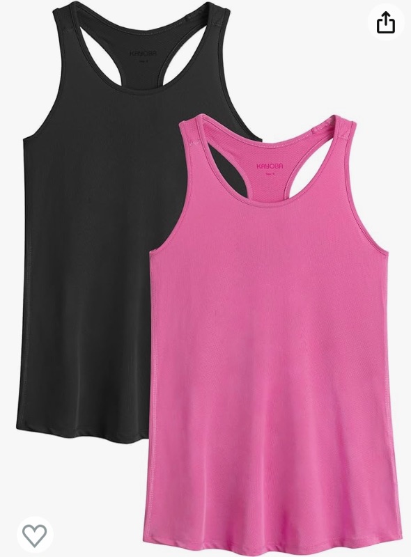 Photo 1 of bundle of 2----SPECIALMAGIC 2-Pack Sports Tank Tops for Women Mesh Workout Racerback Yoga Tanks Athletic small 
