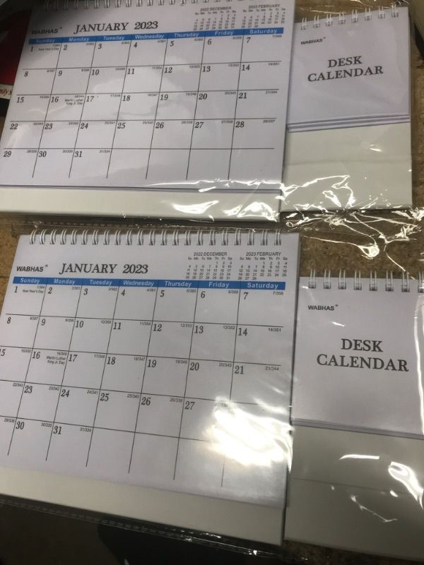 Photo 2 of Desk Calendar 2023-24,Calendar 2024 Planner-18Months,2024 Calender with Thick Paper,Standing Flip Desk Calendar 2023-2024 with 2-pack (8x6"&Mini) Use for Offices,Home,Desk Calendar School Year 2023-2024. 2pk 