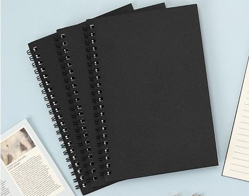 Photo 1 of 3 Pack Spiral Notebook 5.5 x 8.25in College Ruled Lined Journals, 50 Sheets Black Cover Notebook for School Office Supplies