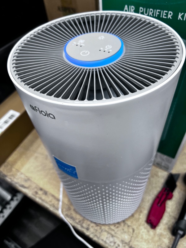 Photo 3 of Afloia Air Purifiers for Home Large Room Up to 1076 Ft², H13 True HEPA Air Purifiers for Bedroom 22 dB, Air Cleaners Dust Remover for Pet Mold Pollen, Odor Smoke Eliminator, Kilo White, 7 Color Light