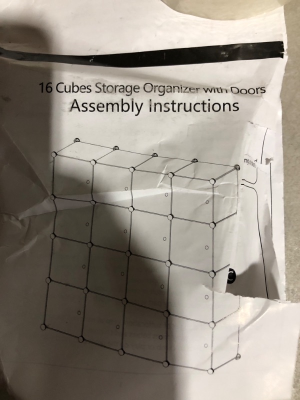 Photo 4 of * incomplete item *
GIMTRR Closet Organizer, 16-Cube Storage with Doors, Clothes Organizer Storage Shelf