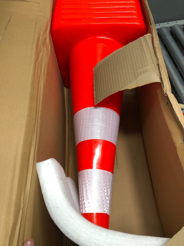 Photo 2 of 10 Pack Traffic Cones, 28 Inch Upgraded PVC Safety Cones with Reflective Collars Road Parking Cones Construction Cones for Parking Lot, Traffic Control, Driving Training