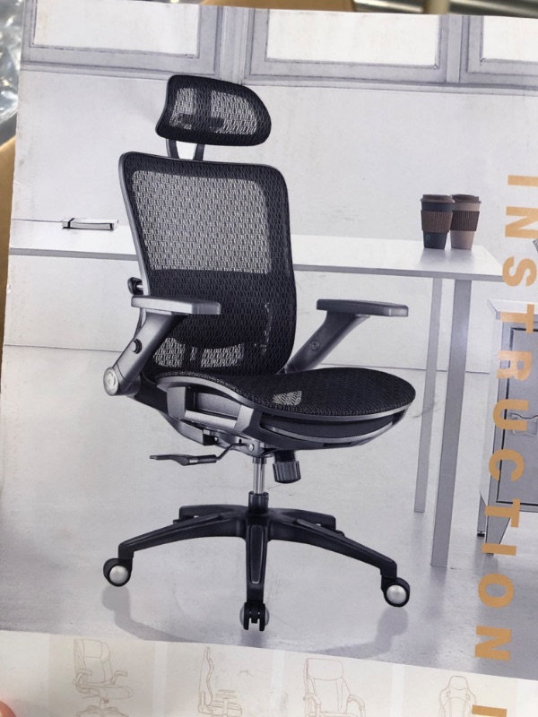 Photo 1 of colamy black office chair with arm rests 