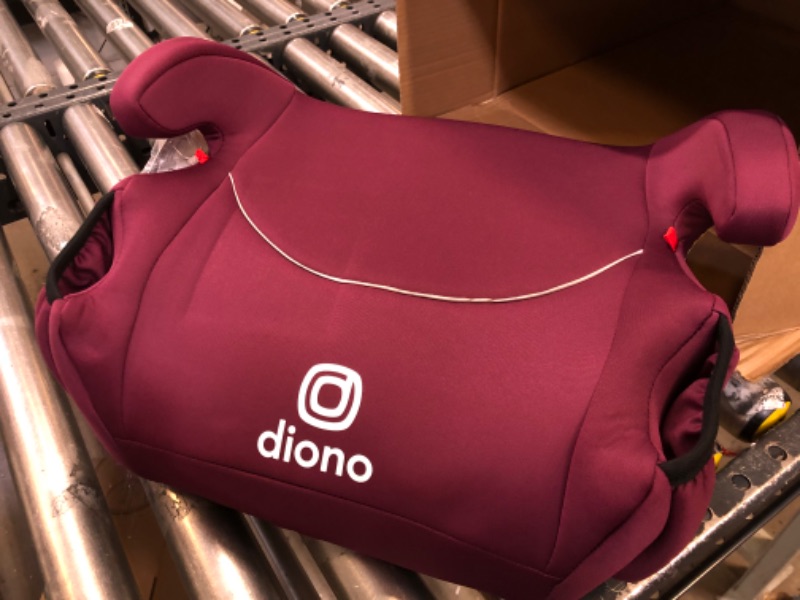 Photo 2 of Diono Solana, No Latch, Single Backless Booster Car Seat, Lightweight, Machine Washable Covers, Cup Holders, Pink
