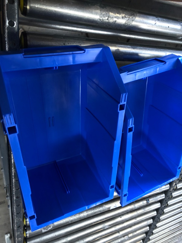 Photo 4 of DJC Supply Blue Small 3.9" X 6.3" X 2.9" Heavy Duty Thermoplastic Storage Bin, Stackable, Hangable, Side Connect (2 PACK) SMALL (3.9" X 6.3" X 2.9") BLUE (2 PACK)