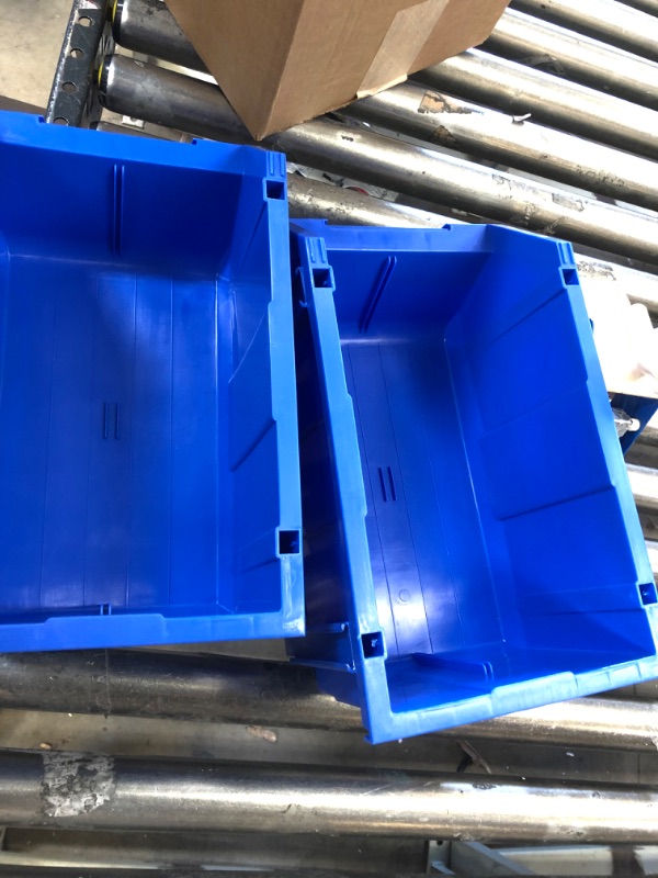 Photo 2 of DJC Supply Blue Small 3.9" X 6.3" X 2.9" Heavy Duty Thermoplastic Storage Bin, Stackable, Hangable, Side Connect (2 PACK) SMALL (3.9" X 6.3" X 2.9") BLUE (2 PACK)