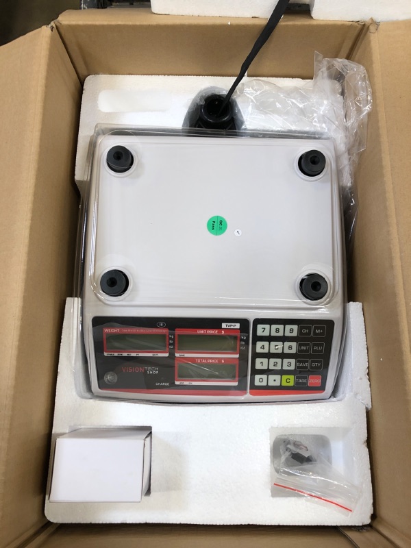 Photo 3 of VisionTechShop TVP-60P Price Computing Scale with Pole Display, Lb/Oz/Kg Switchable, 60lb Capacity, 0.01lb Readability, NTEP Legal for Trade COC #19-038 Pole Type 06. TVP-60LB-Pole