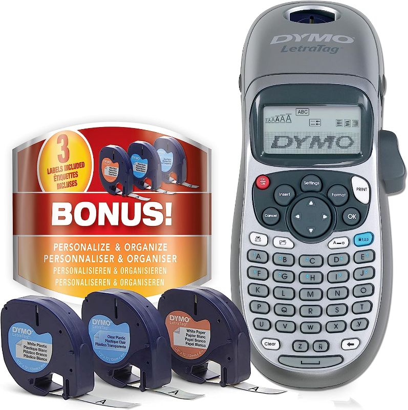 Photo 1 of DYMO Label Maker, LetraTag 100H Handheld Label Maker, Easy-to-Use, 13 Character LCD Screen, Great for Home & Office Organization
