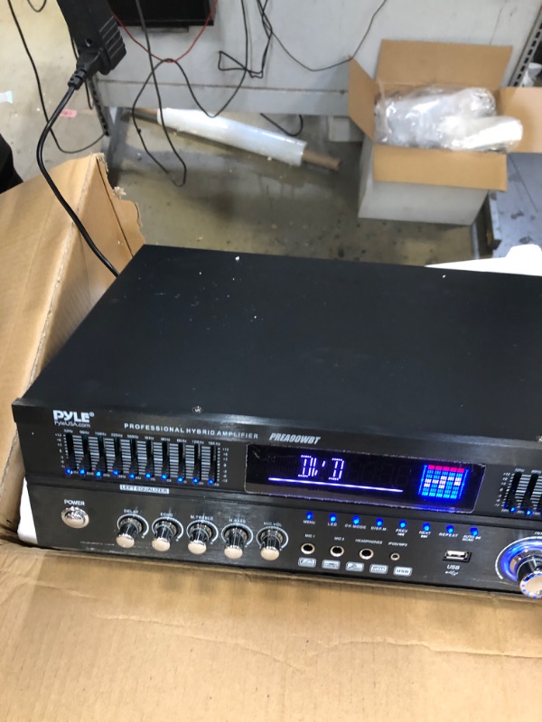 Photo 3 of 6-Channel Bluetooth Hybrid Home Amplifier - 1600W Home Audio Rack Mount Stereo Power Amplifier Receiver w/ Radio, USB/AUX/RCA/Mic, Optical/Coaxial, AC-3, DVD Inputs, Dual 10 Band EQ - Pyle PREA90WBT 1600 Watt Amplifier