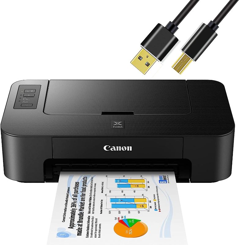 Photo 1 of NEEGO Canon Pixma Inkjet Color Printer, High Resolution Fast Speed Printing Compact Size Easy Setup and Simple Connectivity Up to 4800x1200 DPI Color Resolution 6 ft Printer Cable - Black
