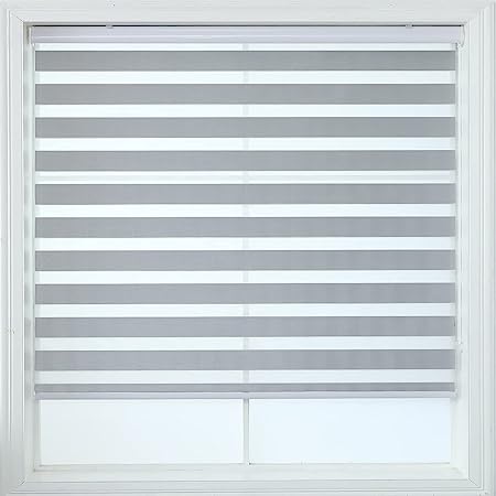 Photo 1 of ALLBRIGHT Zebra Blinds for Day and Night,Dual Layer Zebra Roller Shades,Light Filtering Room Darkening Sheer,Textured Roll Up Blinds,Easy to Install,Light Control,Silver,32" W x 72 H
