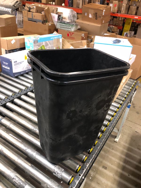 Photo 2 of AmazonCommercial 10 Gallon Commercial Office Wastebasket, Black, 1-Pack BLACK 10 GALLON 1 pack