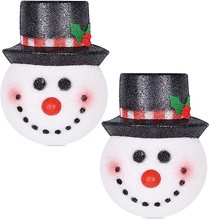 Photo 1 of 2 Pack Christmas Snowman Porch Light Covers, Outdoor Christmas Decorations, Holiday Decorations Christmas Plastic Snowman Lamp Post Cover, Christmas Snowman Decorations for Garage, Porch, Front Door
