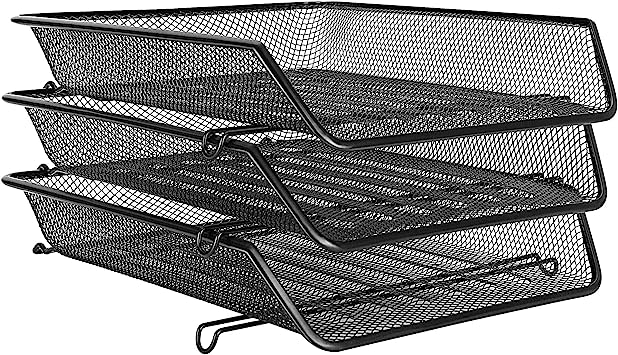 Photo 1 of Amazon Basics Mesh Triple Stacking Office Tray Organizer
