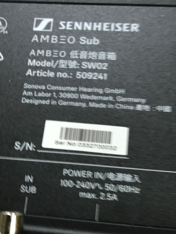 Photo 4 of Sennheiser AMBEO Subwoofer for TV and Music with Immersive 3D Surround Sound a Thundering Deep Bass Down to 27 Hz - 8'' Woofer with 350W Class D Amplifier - Black