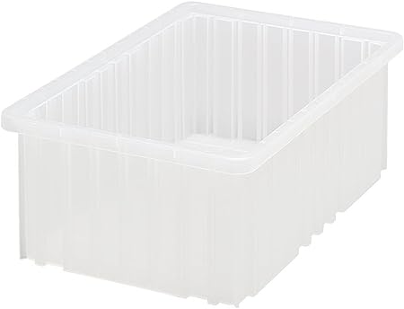 Photo 1 of Quantum Storage Systems Storage Quantum DG92060CL Dividable Grid Container, 16.5" Length, 10 7/8" Width, 6" Height, Clear, Pack of 8, 16-1/2" L x 10-7/8" W x 6" H, 8 Count
