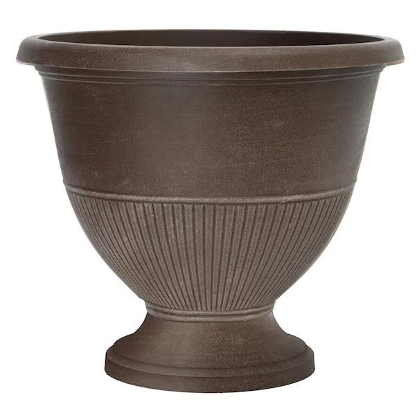 Photo 1 of 15 in. Rene Bark Brush Plastic Urn - six piece