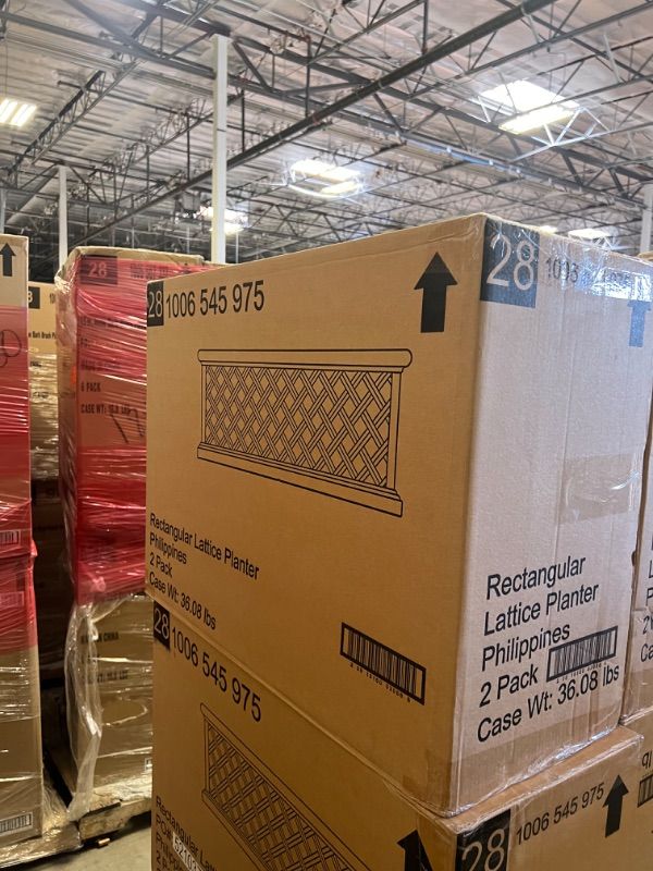 Photo 1 of 27.75 in. x 10 in. x 10.25 in. H. New Aged Granite Cast Stone Rectangular Lattice Planter
two piece