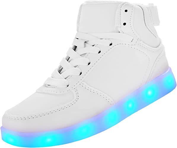 Photo 1 of KFHQE Unisex LED Shoes Fashion Light Up High Top Shoes, Breathable USB Charging Light Up Sneakers Glowing Luminous LED Shoes for Men 8 
 Women 9.5