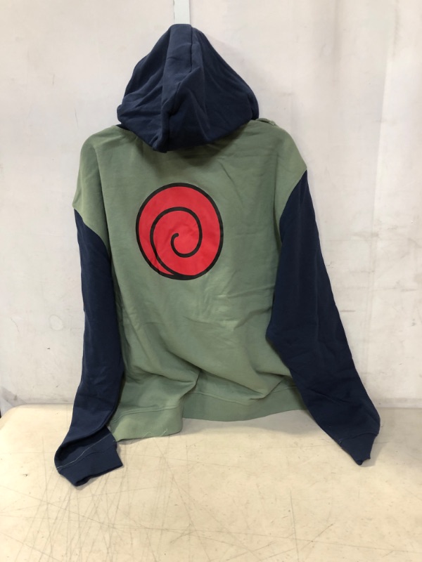 Photo 3 of Ripple Junction Men’s Naruto Shippuden Kakashi and Akatsuki with Hidden Leaf Village Symbol Cosplay Military-Style Hoodie XX-Large Olive