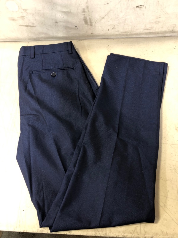 Photo 2 of Kitonet Men's Slim Fit Textured Dress Pants 30 Navy