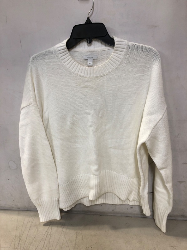 Photo 2 of Daily Ritual Women's Boxy Crewneck Sweater SMALL  White