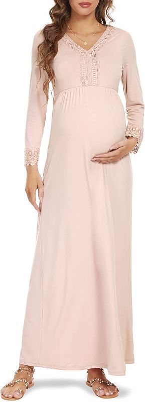 Photo 1 of  Peauty Boho V Neck Floral Lace Maternity Dress/Long Sleeve Maxi Dress Baby Shower Casual Photoshoot (S-2XL)
SIZE 2XL 